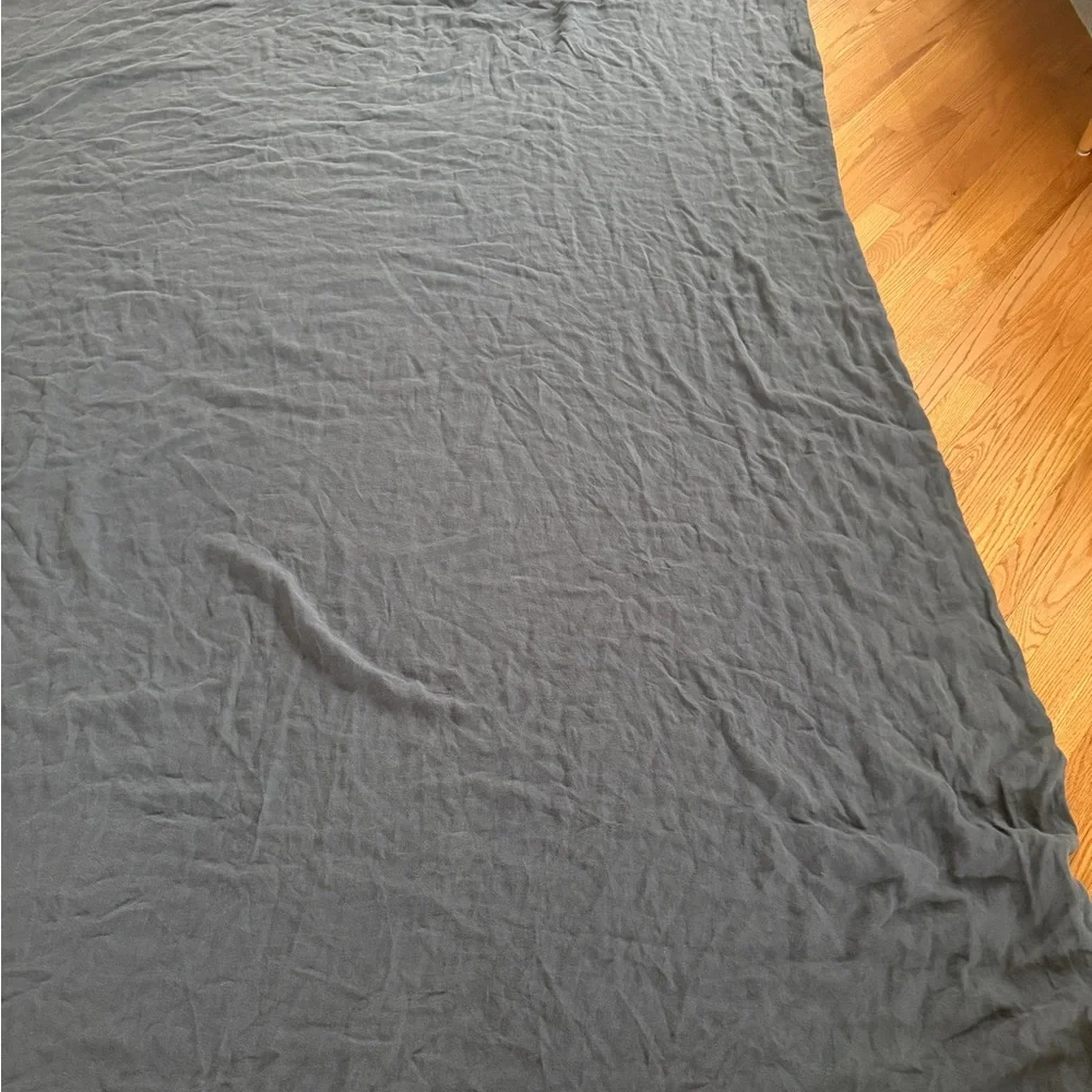 Crate&Barrel hemp natural fiber king duvet cover double sided
